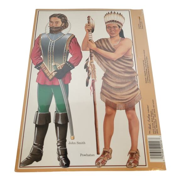 1995 Pocahontas Paper Doll Peck Aubry Vintage Book John Smith Powhatan USA - Picture 2 of 9